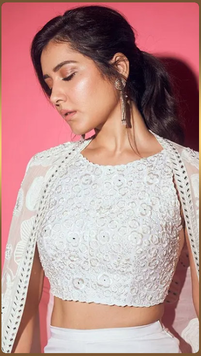Raashi Khanna looks startling as she glams up in a pretty white outfit