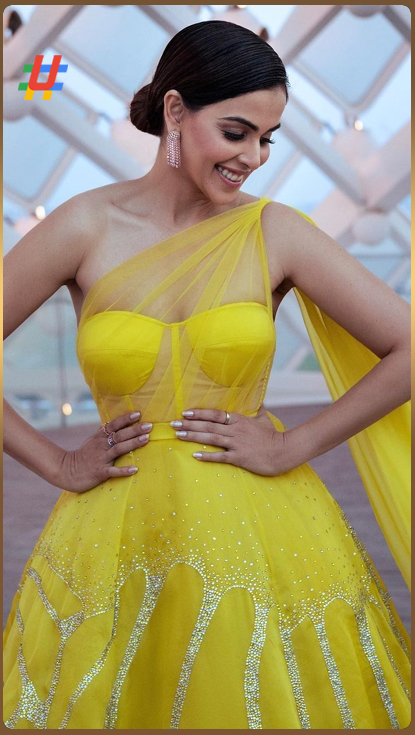 Genelia D'Souza Is The Sunshine Girl In A Bright Yellow Ballroom Gown