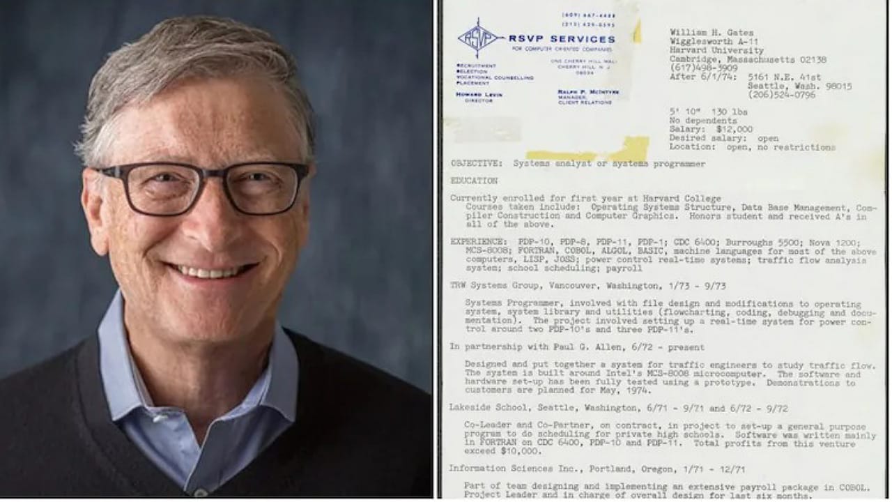 Bill Gates: బిల్ గేట్స్ ఫస్ట్ రెజ్యూమ్ చూశారా.. 48 ఏళ్ళ క్రితమే ఆ క్రియేటివిటి?