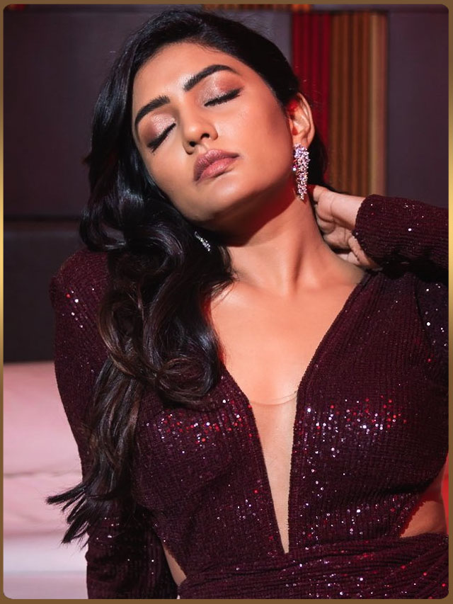 Eesha Rebba Looks Ravishing In Maroon Cut-Out Gown