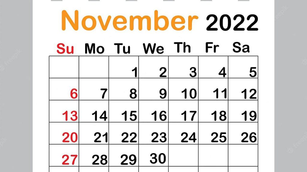 Bank Holidays In November 2022