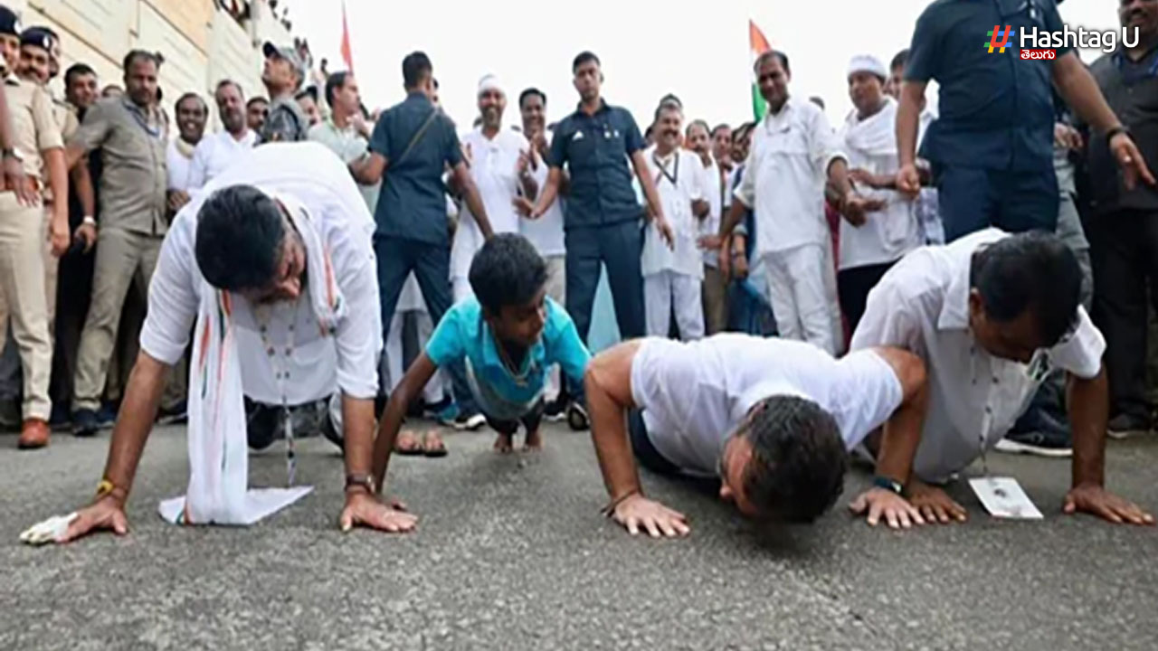 Rahul Gandhi push-ups: రాహుల్ గాంధీ పుష్-అప్స్ ఛాలెంజ్‌.. వీడియో వైరల్!