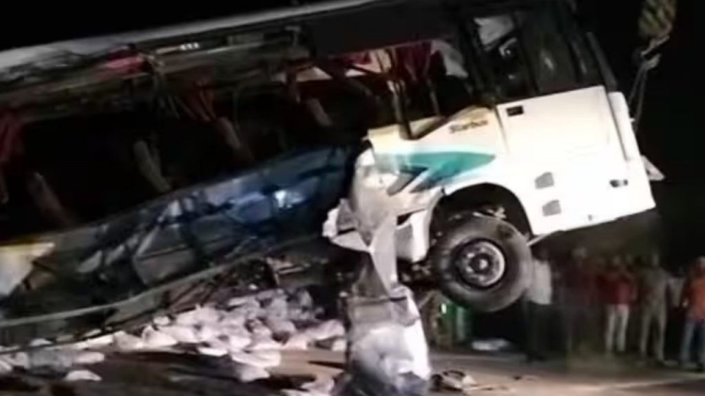 Bus Collides With Truck