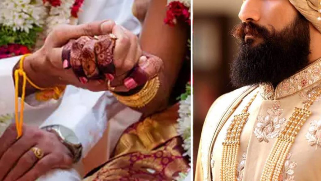 Groom With Beard In Wedding