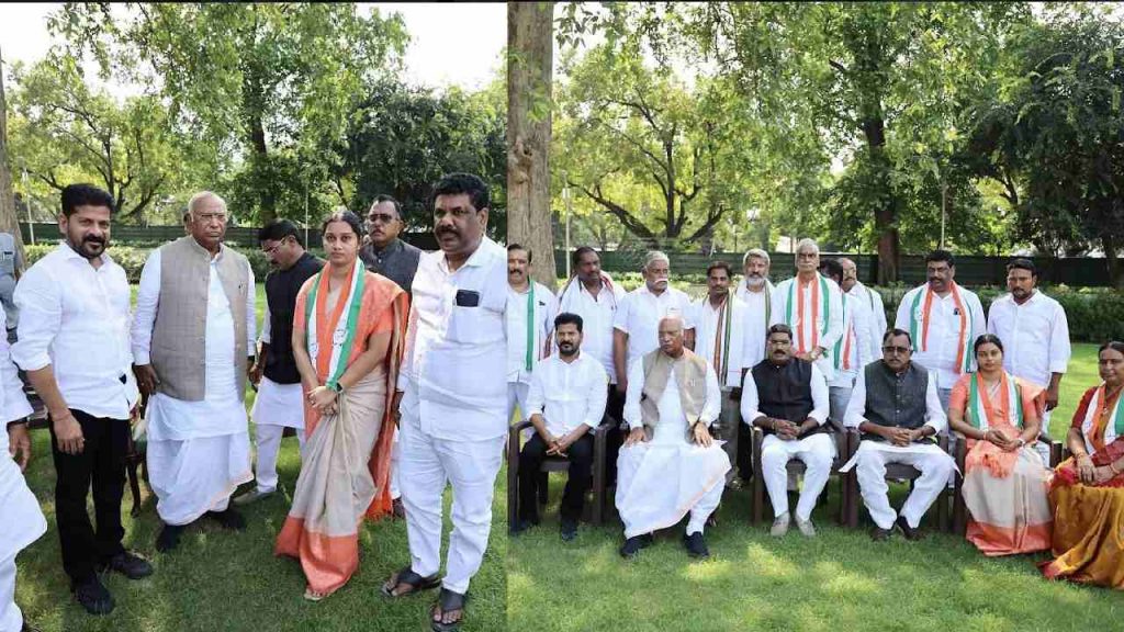 Jogulamba Gadwal ZP Chairman Saritha and Some other BRS Leaders joined in Congress
