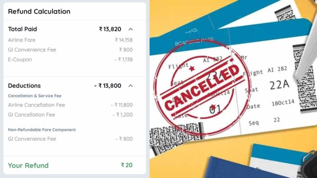 IAS Officer refunded with only 20 rupees on Flight Ticket Cancellation