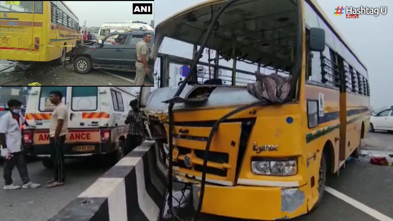 Road Accident: యూపీలో స్కూల్ బస్సు-వ్యాన్ ఢీ: ఆరుగురు మృతి: Video