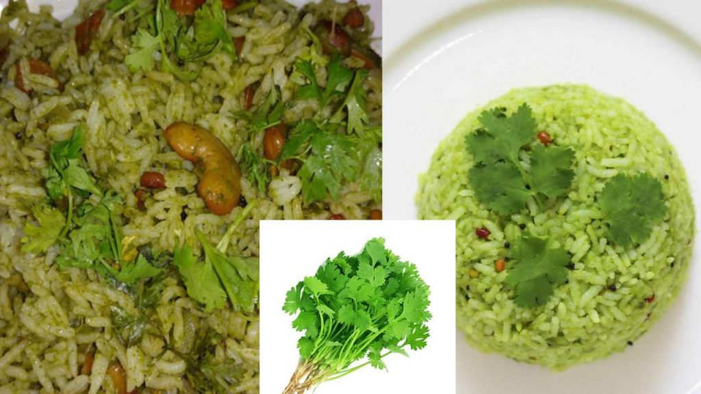 how to prepare Coriander Rice in home simple and tasty way