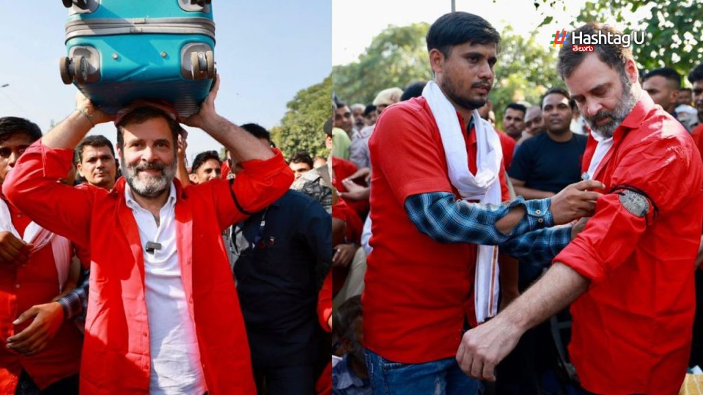 Rahul Gandhi Interacts With Coolies In Delhi