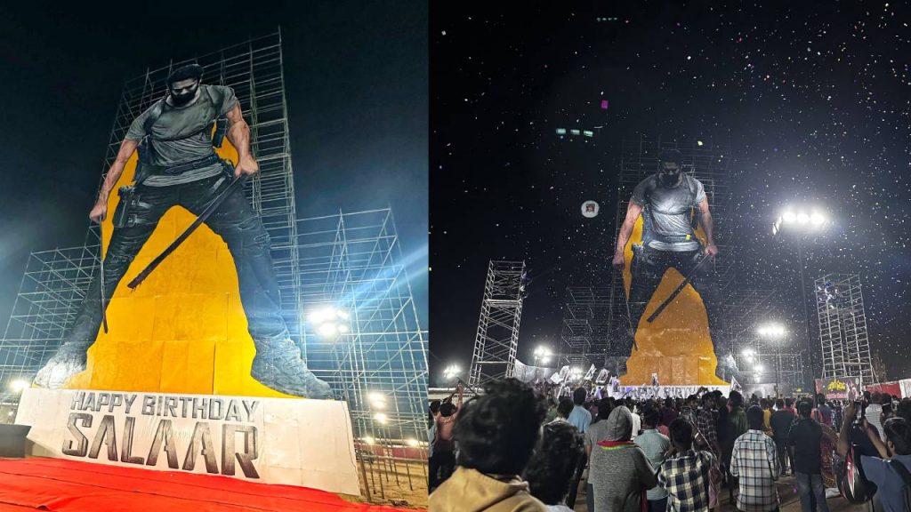 Prabhas Fans placed 230 feet Biggest Prabhas Cutout in Hyderabad
