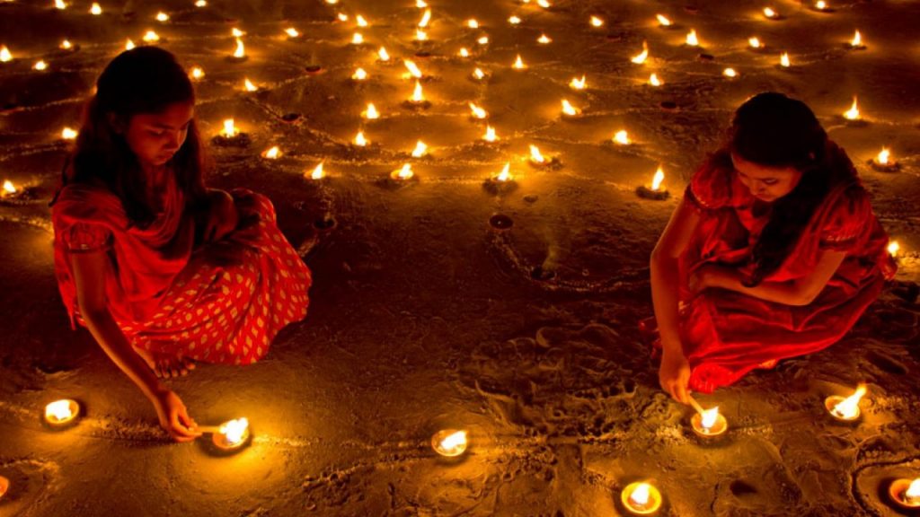 celebration of diwali