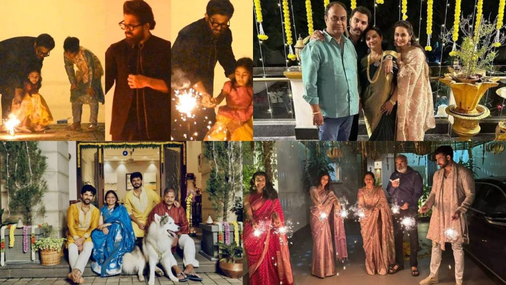 Tollywood Stars Diwali Celebrations Vishwak Sen Allu Arjun Vijay Devarakonda