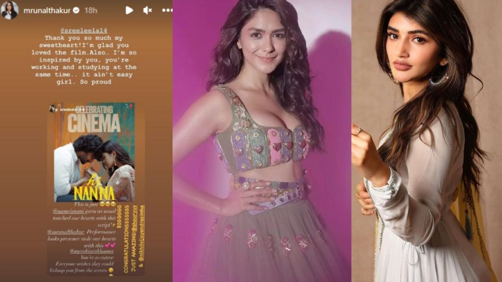 Mrunal Thakur Appreciate Sreeleela and said she inspires from her Post Goes Viral