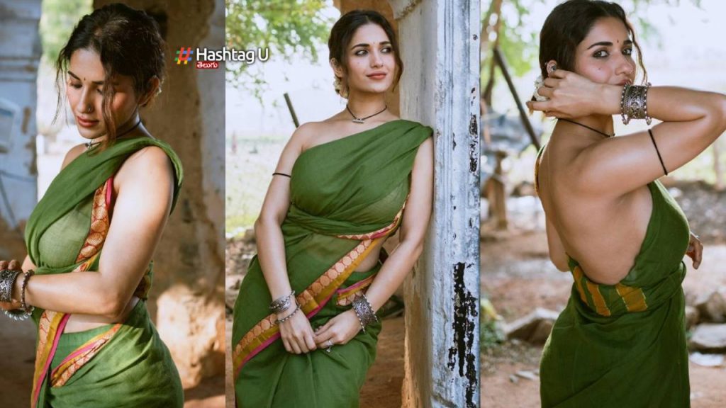 Ruhani Sharma In Green Colour Saree