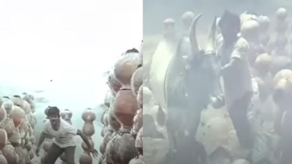 Six Thousand Pots Used for single Action Scene in Chiranjeevi Movie with 50000 Rupees