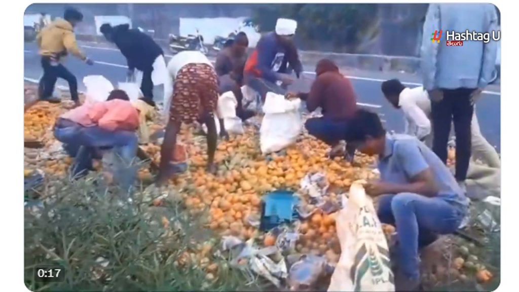 Fruit Lorry Overturned