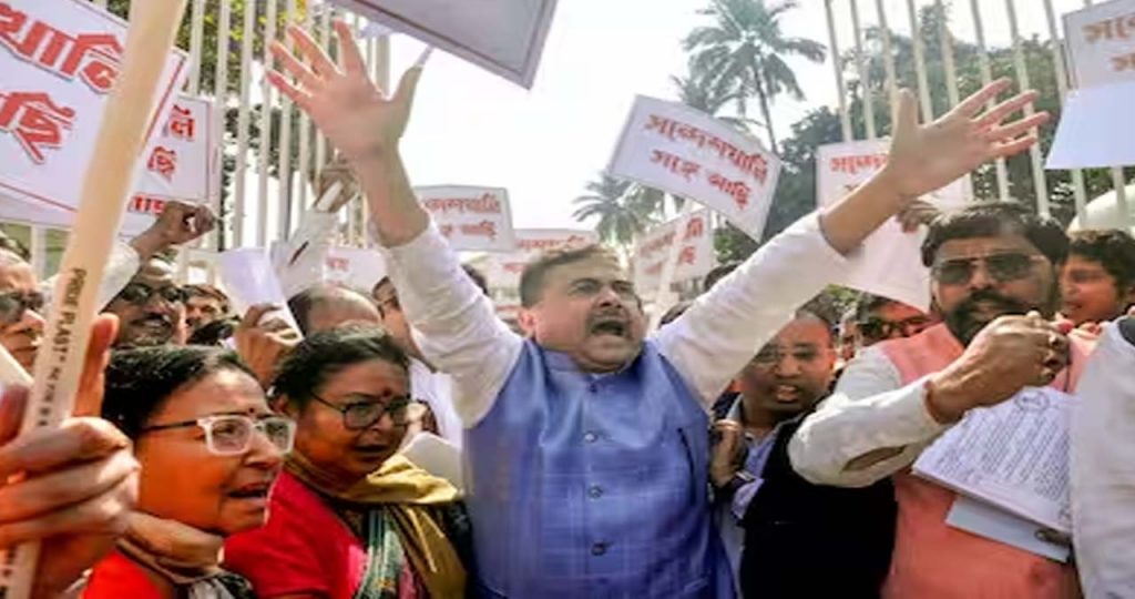 6 Bjp Mlas, Including Lop Suvendu Adhikari, Suspended From Bengal Assembly Amid Protest Over Sandeshkhali Incident