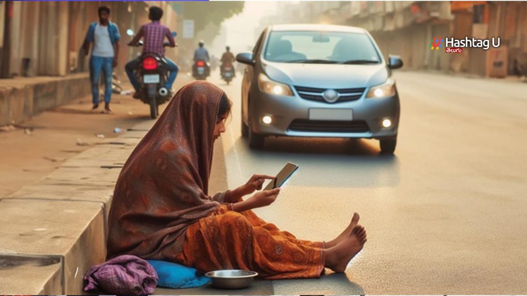 A Beggar Woman Uses A Rs.45