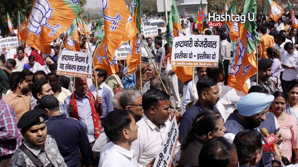 BJP protest : Party demands CM Kejriwal's resignation