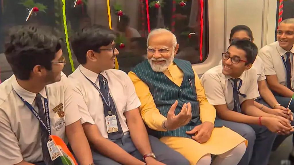 Pm Modi Takes Metro Ride Wi