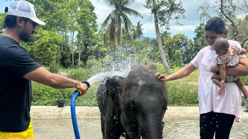 Ram Charan Enjoying Vacation With Klin Kaara At Thailand Elephant Rescue Camp