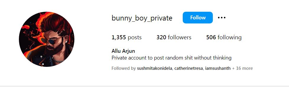 Allu Arjun Private Instagram