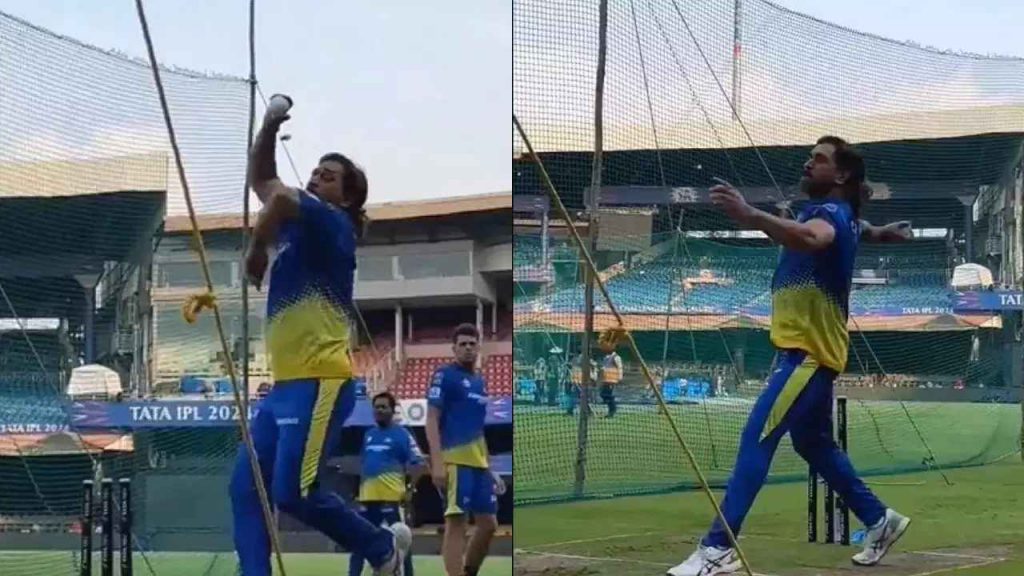 Dhoni Bowling