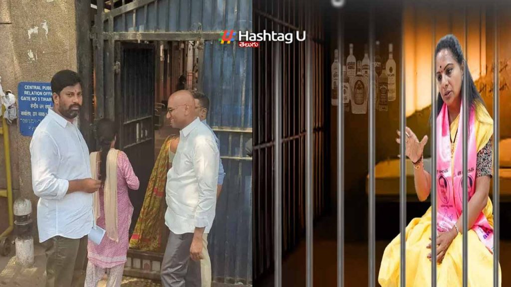 Balka Suman and RS Praveen meet Kavitha in Tihar jail