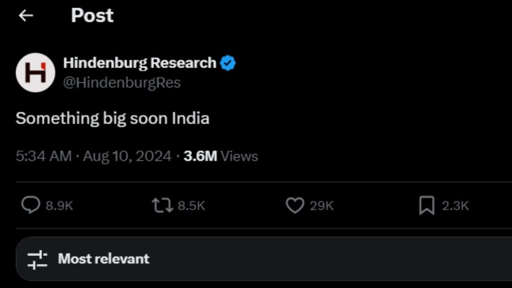 Hindenburg Research Something Big Soon On India