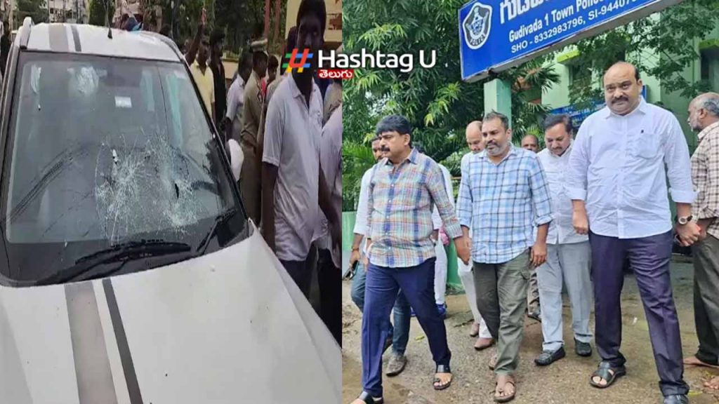 Tension in Gudivada.. Perni Nani was attacked with chicken eggs..!
