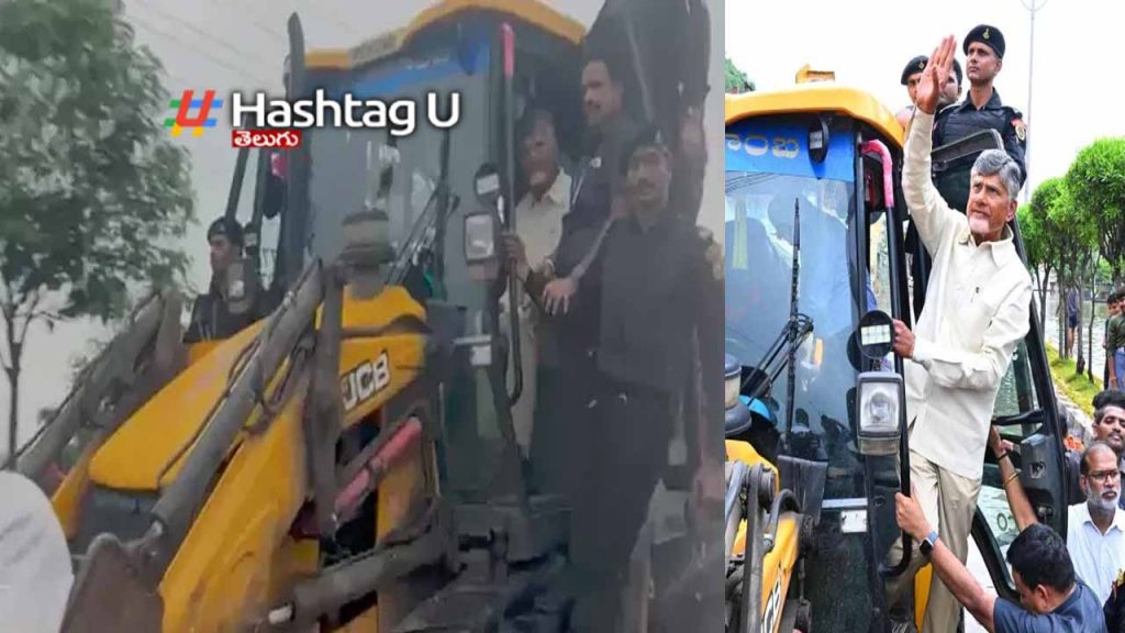Fourth day visit of CM Chandrababu in flood areas
