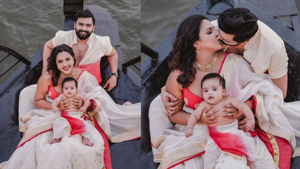 Amala Paul Reveal his Son Ilai Face First Time on Onam Photos goes Viral