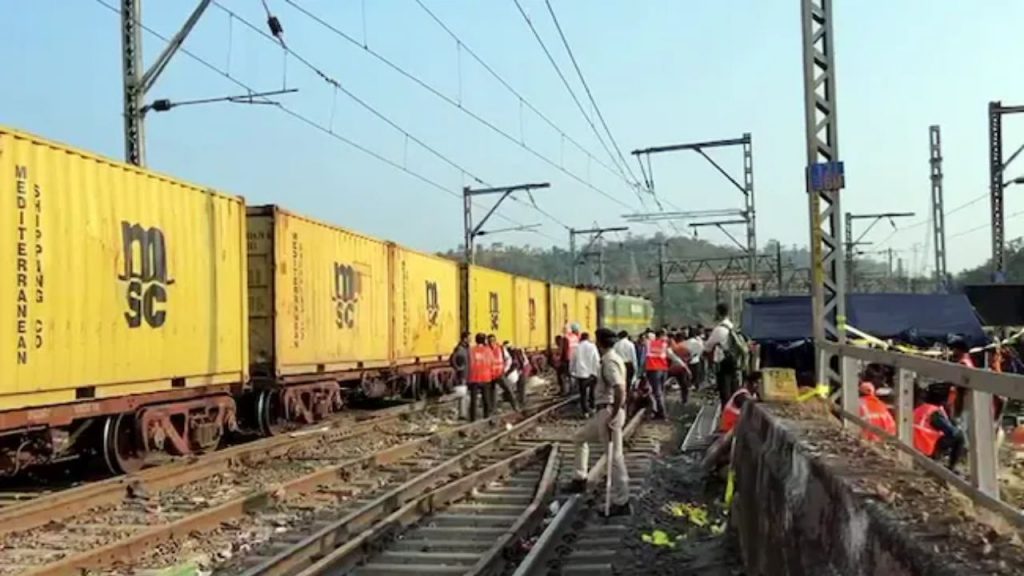 Goods Train Accident Cement Slabs Up Raebareli