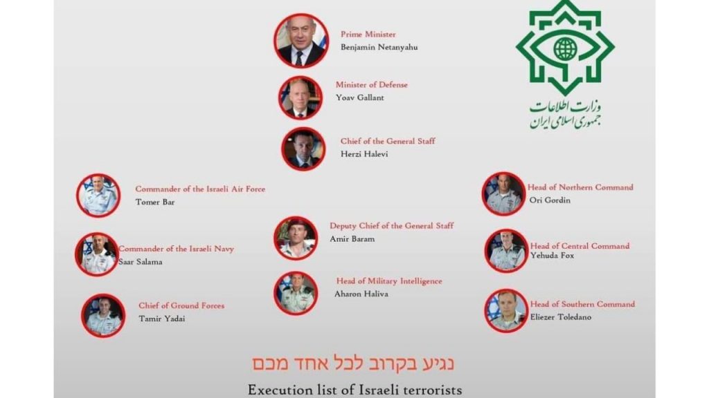 Iran Hit List Israel Benjamin Netanyahu