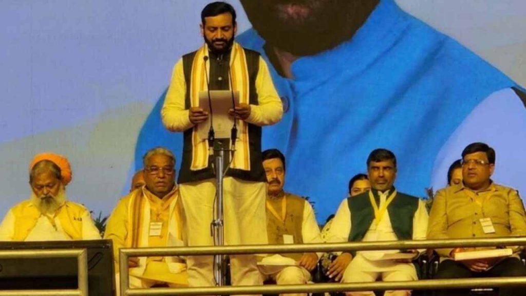 Nayab Singh Saini who took oath as Haryana CM for the second time