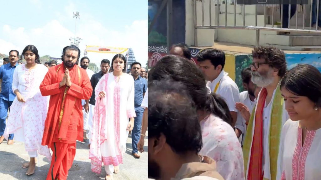 Pawan Kalyan Visit Tirumala with his Two Daughters and Trivikram Anand Sai