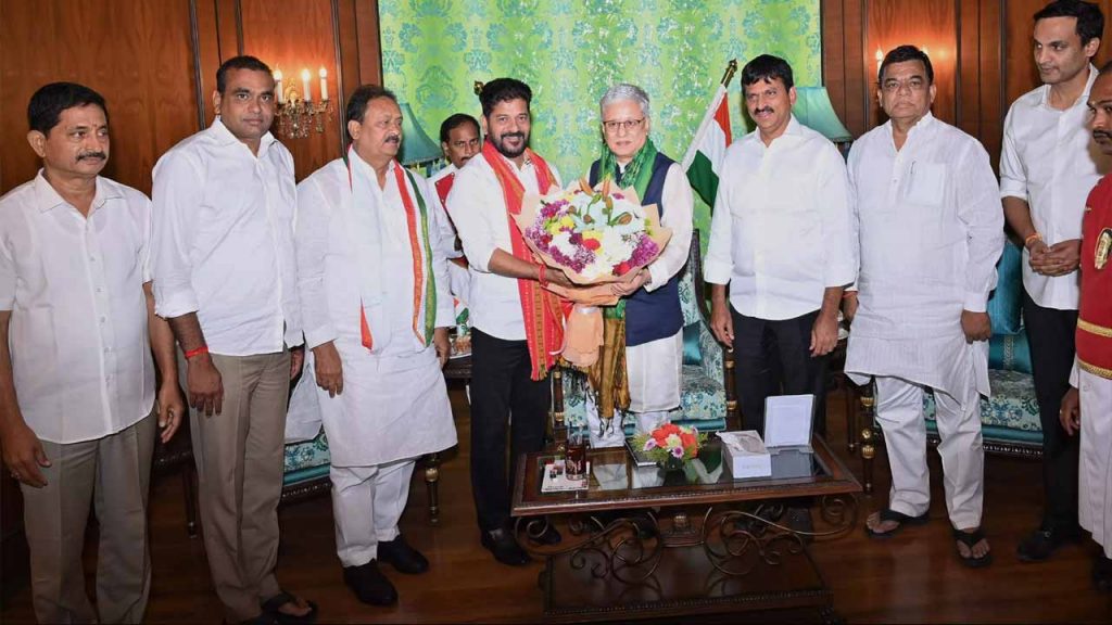CM Revanth Reddy meet Governor Jishnudev Verma