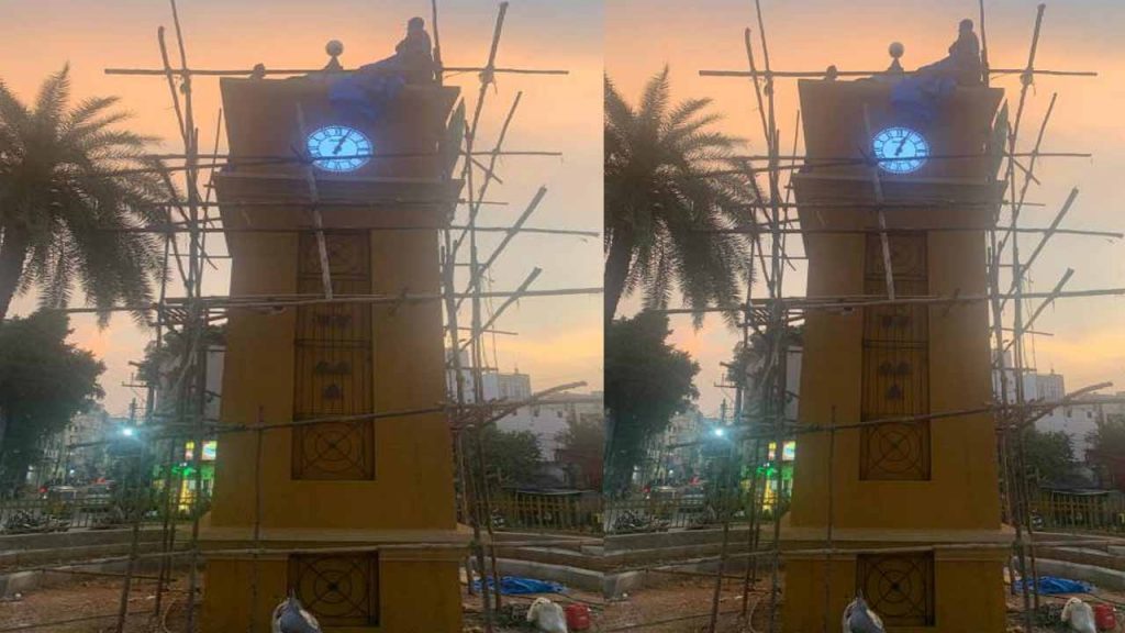 Construction of another clock tower in Hyderabad...