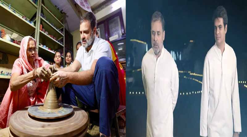 Rahul Gandhi Diwali celebrations with artists