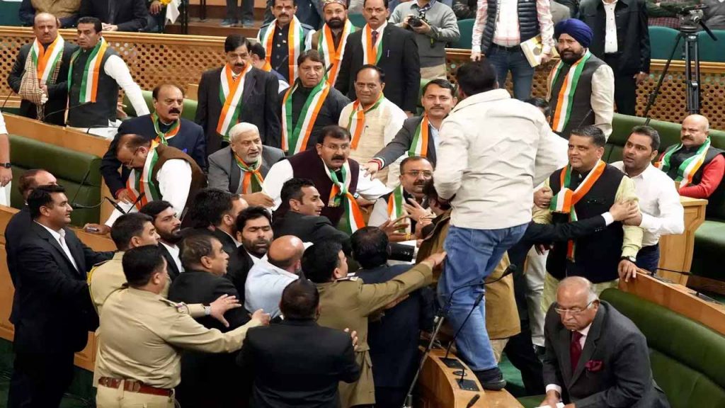 Tension in Jammu and Kashmir Assembly once again