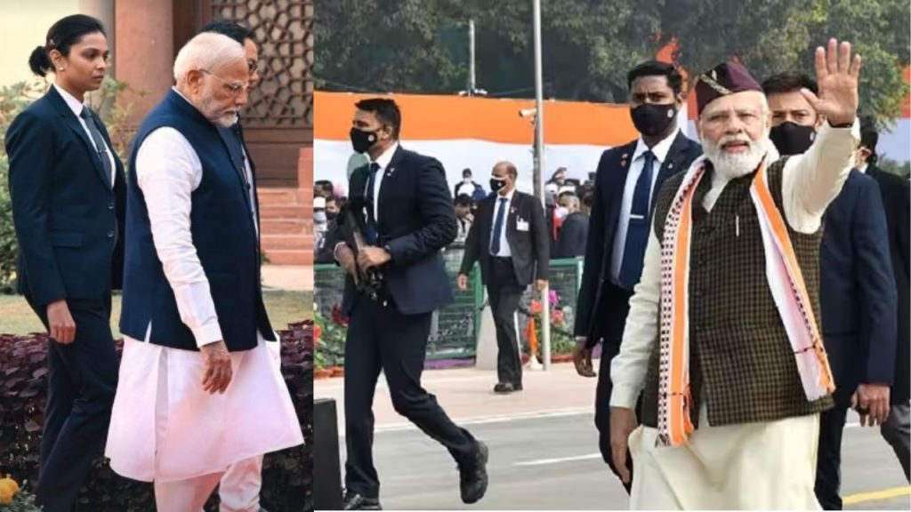 Woman Commando With Pm Modi Spg Commando Special Protection Group