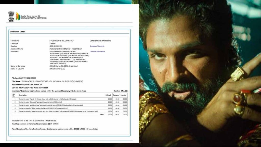 Pushpa 2 Censor Cuts