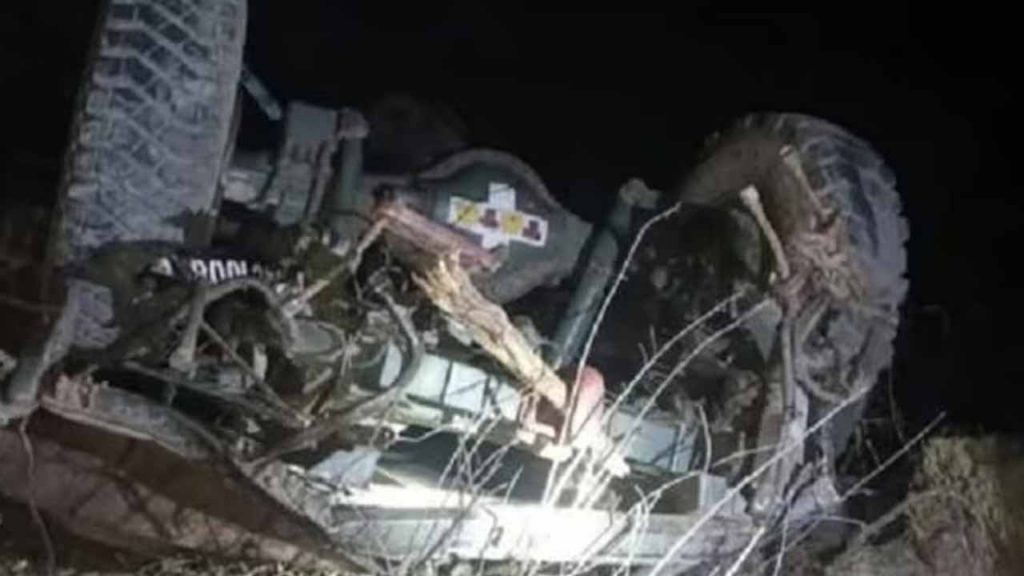 Army vehicle fell in the valley.. Five soldiers died
