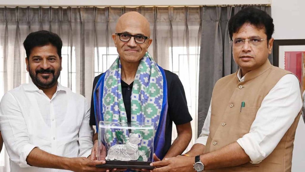 CM Revanth meet Microsoft CEO Satya Nadella