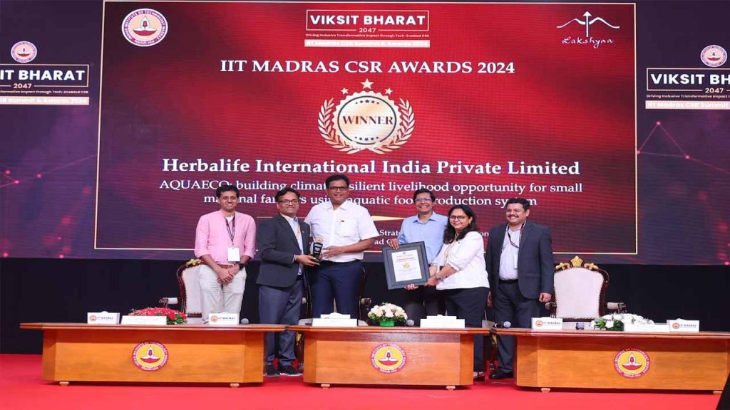 Herbalife India has won the prestigious IIT Madras CSR Award 2024