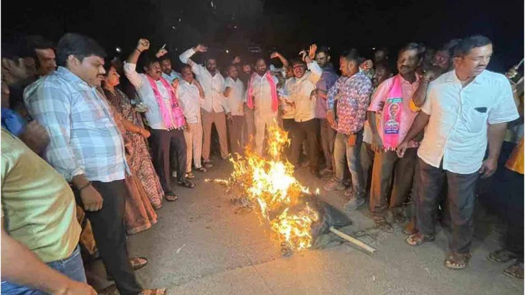 Revanth Reddy Effigy Burn A
