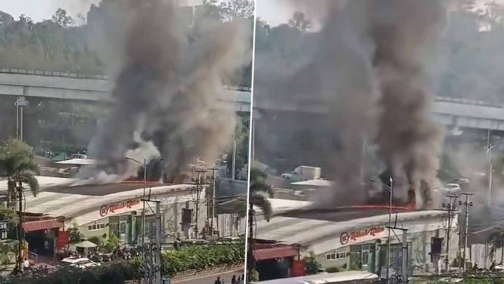 A huge fire broke out in a hotel in Madhapur