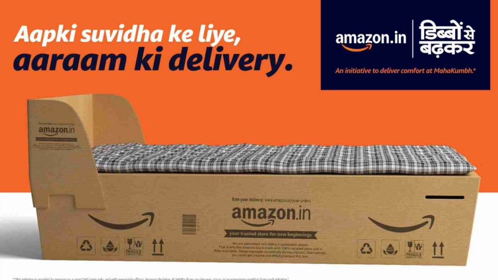 Amazon India Ties Up With Maha Kumbh Mela To Provide Beds For Visitors With Boxes Made From Amazon