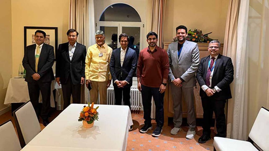 CM Chandrababu and Lokesh meet with Mittal Group Chairman