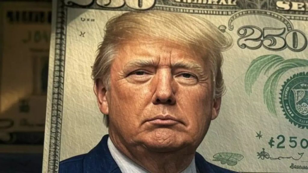 Currency With Donald Trumps Face 250 Dollars Bill